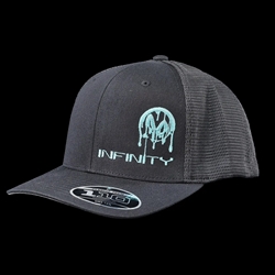 Infinity Blue Drippy Mobius Snapback Hat - Black 